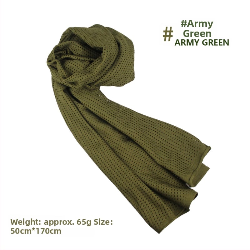 Kamuflāžas tīkla galvas šalle – vēja izturīga, saules aizsardzība; āra sportam, pieaugušajiem, unisex, pārgājieni un riteņbraukšana