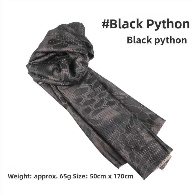 Kamuflāžas tīkla galvas šalle – vēja izturīga, saules aizsardzība; āra sportam, pieaugušajiem, unisex, pārgājieni un riteņbraukšana