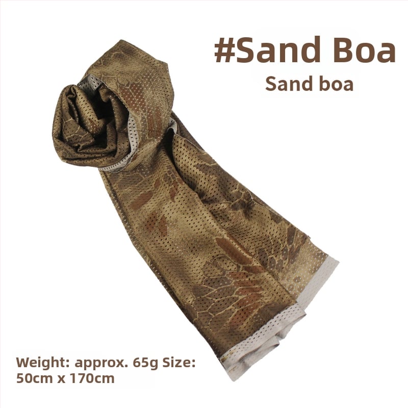 Kamuflāžas tīkla galvas šalle – vēja izturīga, saules aizsardzība; āra sportam, pieaugušajiem, unisex, pārgājieni un riteņbraukšana