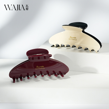 Wajia френски стил, есенно-зимна удебелена ацетатна щипка за коса за жени, клип за висока опашка и акула клип, ръчна изработка, Yiwu