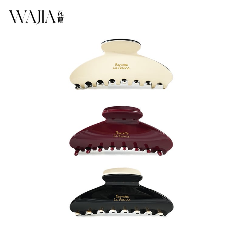 Wajia френски стил, есенно-зимна удебелена ацетатна щипка за коса за жени, клип за висока опашка и акула клип, ръчна изработка, Yiwu