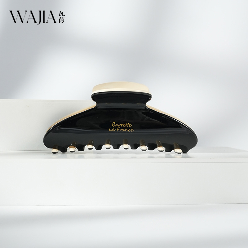 Wajia френски стил, есенно-зимна удебелена ацетатна щипка за коса за жени, клип за висока опашка и акула клип, ръчна изработка, Yiwu