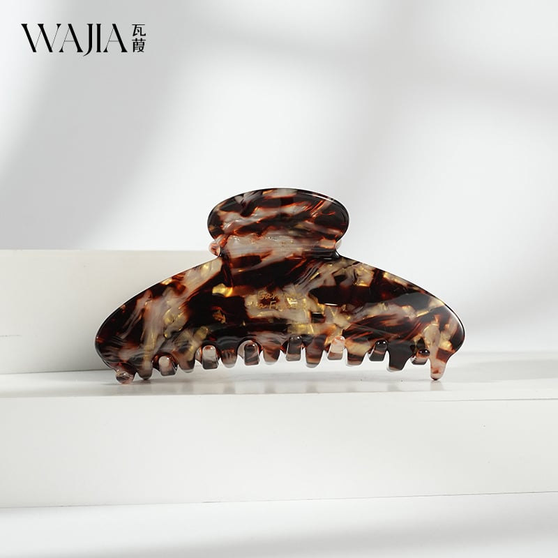 Wajia френски стил, есенно-зимна удебелена ацетатна щипка за коса за жени, клип за висока опашка и акула клип, ръчна изработка, Yiwu