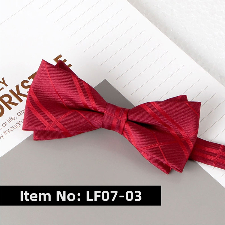 Dvostruka leptir-mašna – jacquard, poliester, monokromatska, unisex