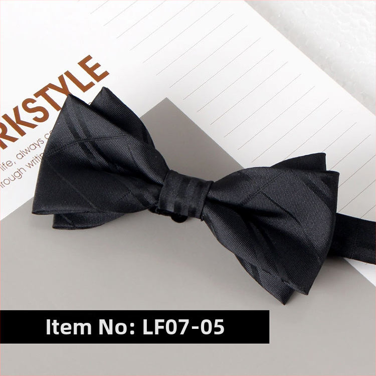 Dvostruka leptir-mašna – jacquard, poliester, monokromatska, unisex