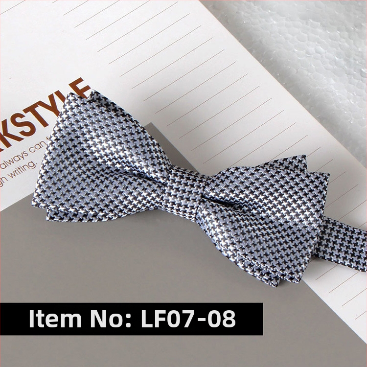 Dvostruka leptir-mašna – jacquard, poliester, monokromatska, unisex