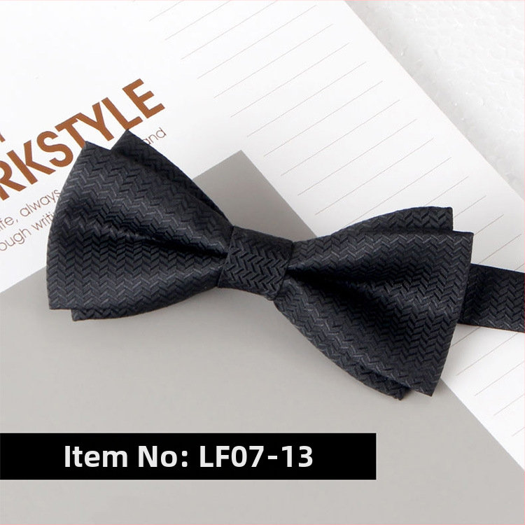 Dvostruka leptir-mašna – jacquard, poliester, monokromatska, unisex