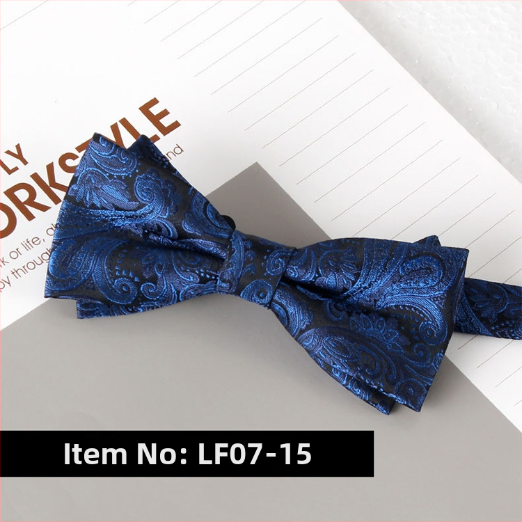 Dvostruka leptir-mašna – jacquard, poliester, monokromatska, unisex
