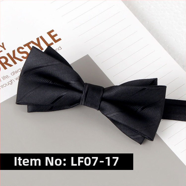 Dvostruka leptir-mašna – jacquard, poliester, monokromatska, unisex