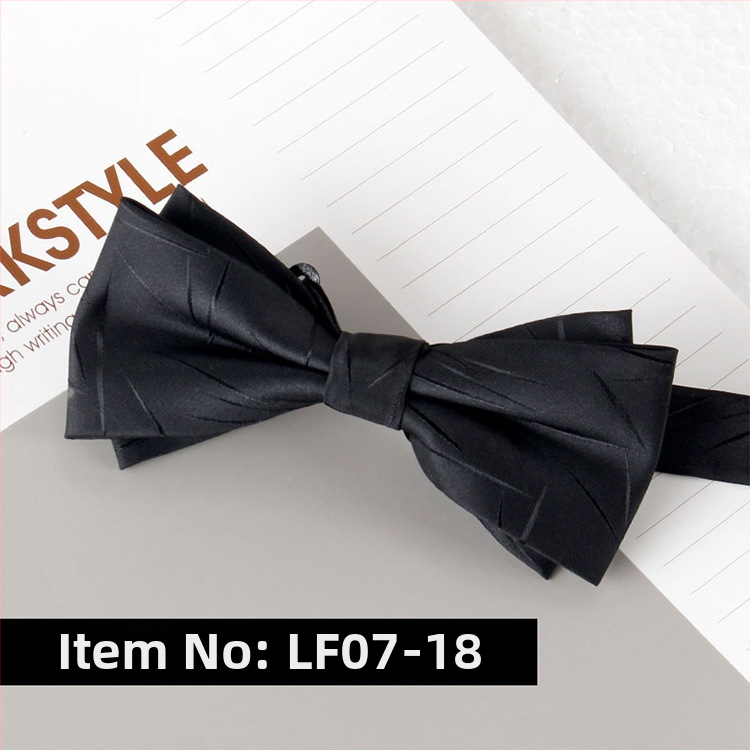 Dvostruka leptir-mašna – jacquard, poliester, monokromatska, unisex