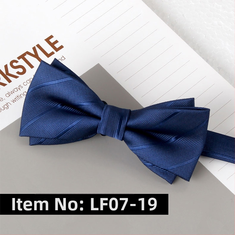 Dvostruka leptir-mašna – jacquard, poliester, monokromatska, unisex