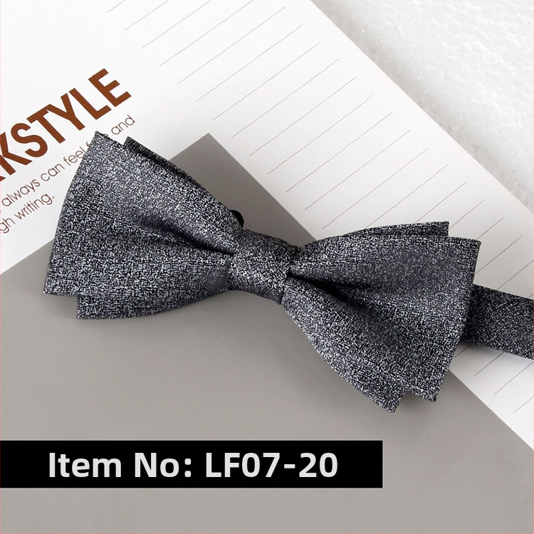 Dvostruka leptir-mašna – jacquard, poliester, monokromatska, unisex