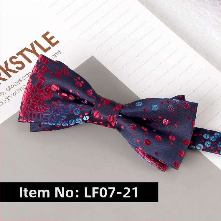 Dvostruka leptir-mašna – jacquard, poliester, monokromatska, unisex