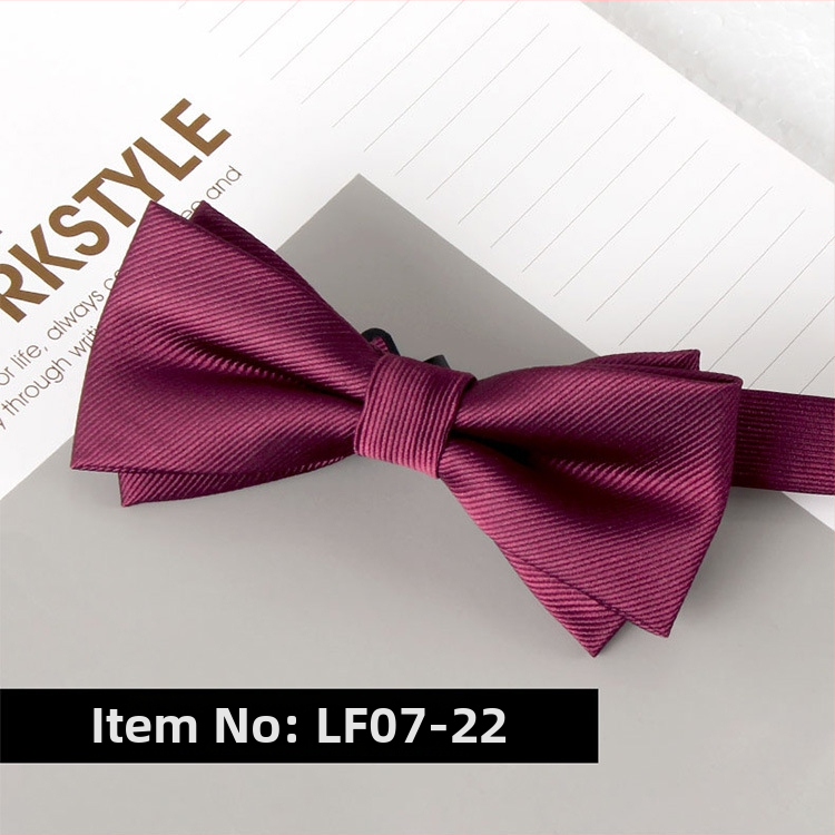 Dvostruka leptir-mašna – jacquard, poliester, monokromatska, unisex