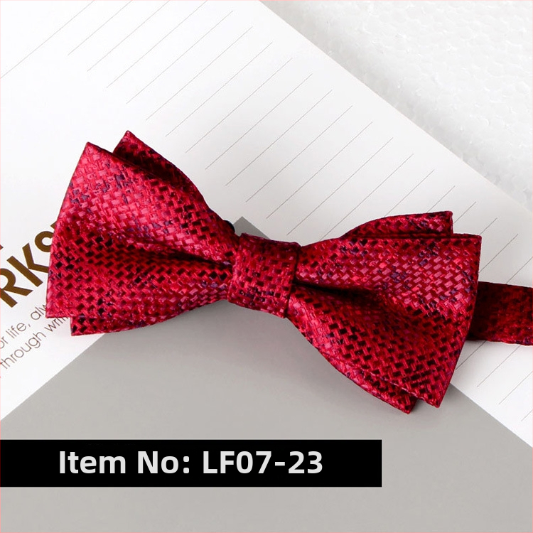 Dvostruka leptir-mašna – jacquard, poliester, monokromatska, unisex