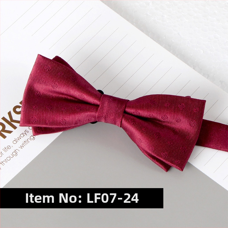 Dvostruka leptir-mašna – jacquard, poliester, monokromatska, unisex