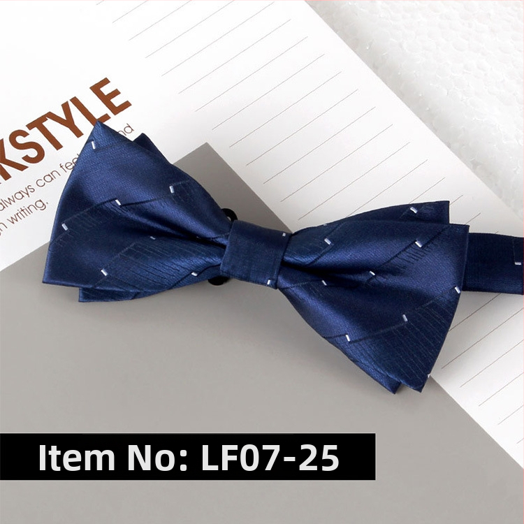Dvostruka leptir-mašna – jacquard, poliester, monokromatska, unisex