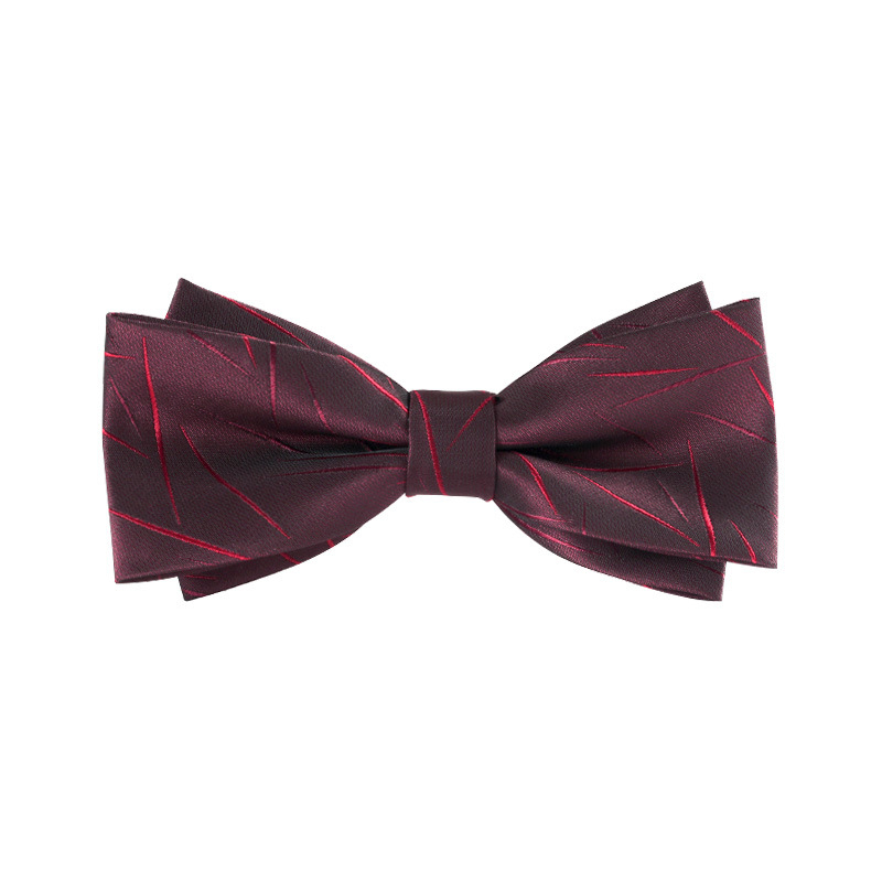 Dvostruka leptir-mašna – jacquard, poliester, monokromatska, unisex