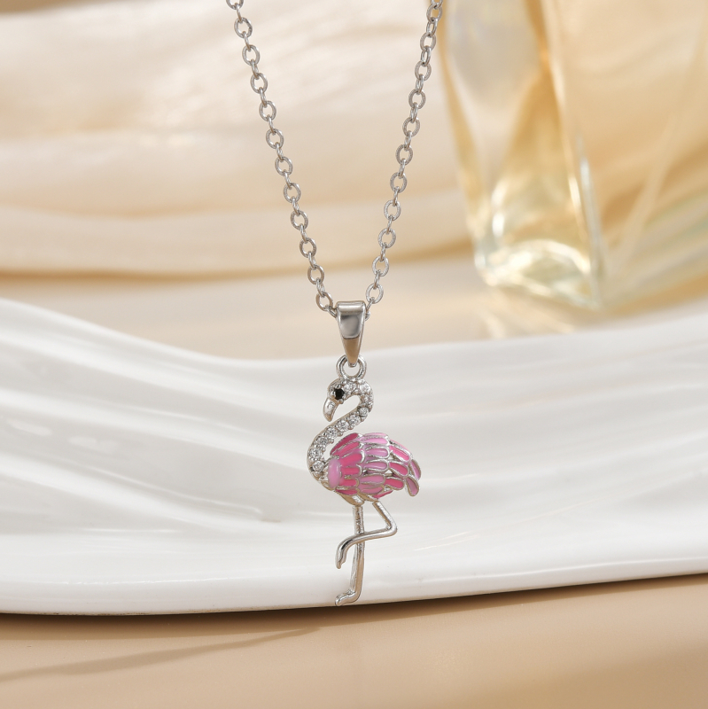 Širdies formos kaklo papuošalas – varis, elektroplakavimas, O grandinė, daugiasluoksnė, įleisti brangakmeniai