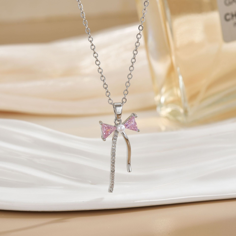 Širdies formos kaklo papuošalas – varis, elektroplakavimas, O grandinė, daugiasluoksnė, įleisti brangakmeniai