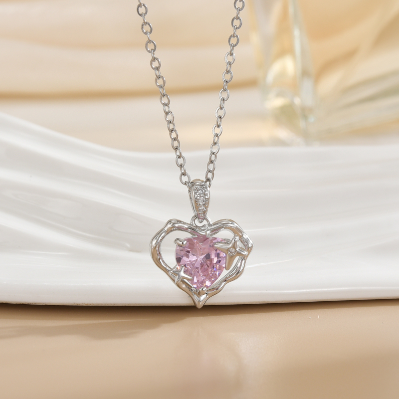 Огърлица със сърцевидна висулка и галактически крила, медна основа, многопластова O-верига, 41-50 cm, смесени камъни, лек лукс стил