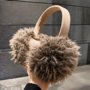 Pliša ausu aizsargi ar galvas lentu ziemai – siltums ārā, monohromatisks raksts, mākslīgās lapsas kažokādas akcenti