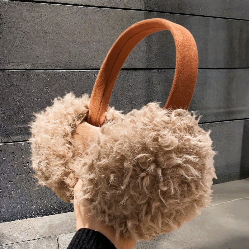 Pliša ausu aizsargi ar galvas lentu ziemai – siltums ārā, monohromatisks raksts, mākslīgās lapsas kažokādas akcenti