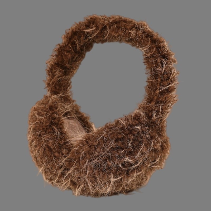 Pliša ausu aizsargi ar galvas lentu ziemai – siltums ārā, monohromatisks raksts, mākslīgās lapsas kažokādas akcenti