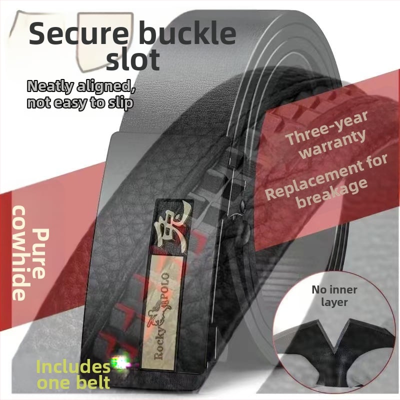 Centură pentru bărbați din piele naturală, cu două straturi de piele de vită, cataramă automată, design zodiacal, lățime 2-4 cm