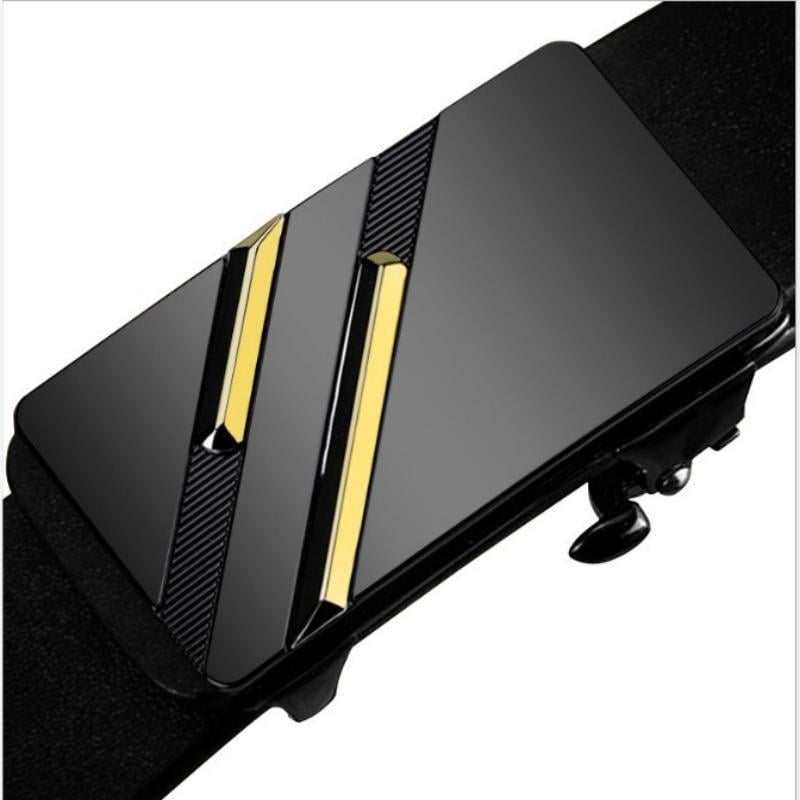 Vīriešu automātiskā sprādze jostas no sakausējuma, taisnstūra forma, sprādzes platums 3,3–3,5 cm, biznes stils