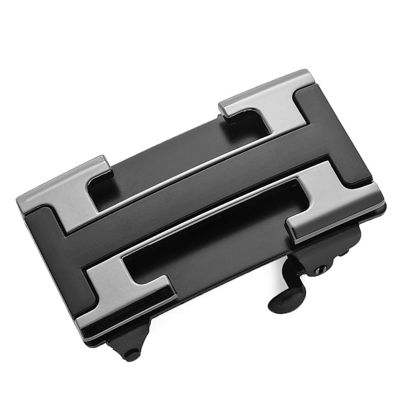 Vīriešu automātiskā sprādze jostas no sakausējuma, taisnstūra forma, sprādzes platums 3,3–3,5 cm, biznes stils