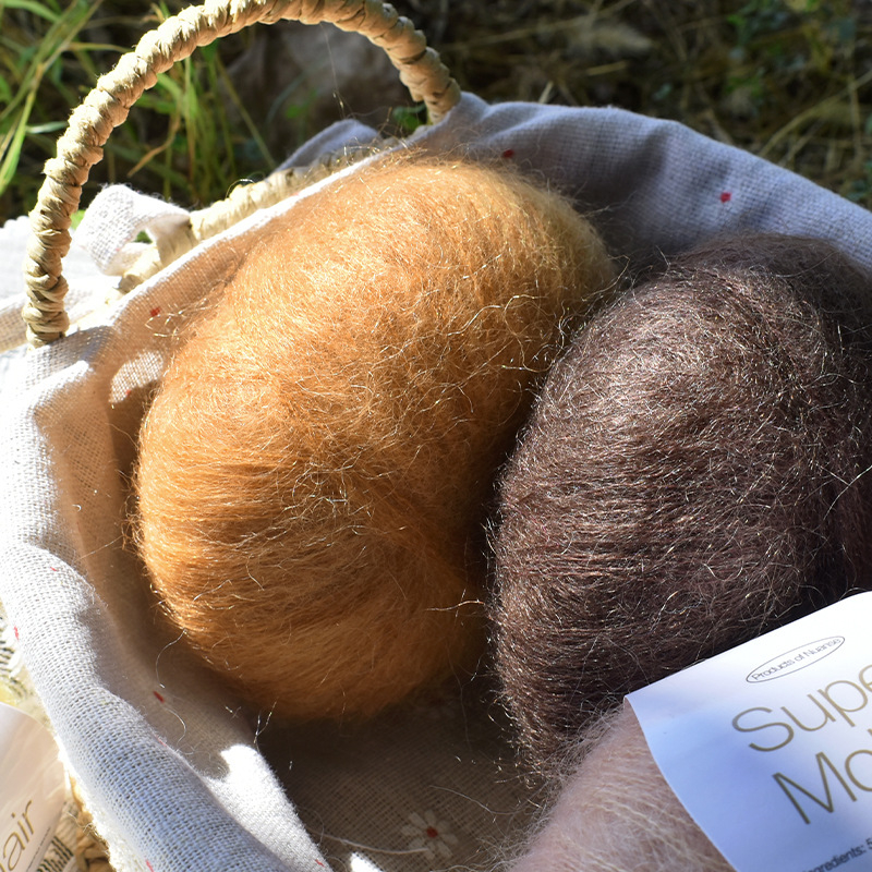 Νήμα μόχαϊρ για πλέξιμο και ύφανση | Μεταξένιο μόχαϊρ, worsted ύφανση, ομαδικό νήμα, πυκνότητα 10×10 εκ: 30–32 πλέξεις, 48–50 σειρές