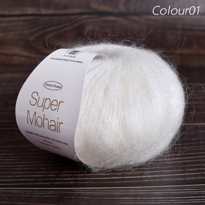 Νήμα μόχαϊρ για πλέξιμο και ύφανση | Μεταξένιο μόχαϊρ, worsted ύφανση, ομαδικό νήμα, πυκνότητα 10×10 εκ: 30–32 πλέξεις, 48–50 σειρές