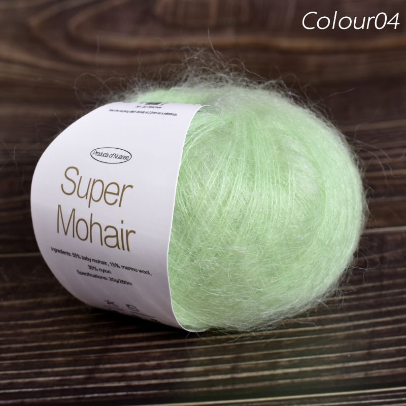 Νήμα μόχαϊρ για πλέξιμο και ύφανση | Μεταξένιο μόχαϊρ, worsted ύφανση, ομαδικό νήμα, πυκνότητα 10×10 εκ: 30–32 πλέξεις, 48–50 σειρές