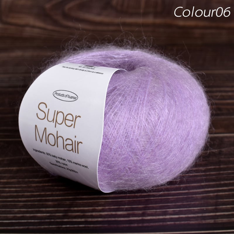 Νήμα μόχαϊρ για πλέξιμο και ύφανση | Μεταξένιο μόχαϊρ, worsted ύφανση, ομαδικό νήμα, πυκνότητα 10×10 εκ: 30–32 πλέξεις, 48–50 σειρές