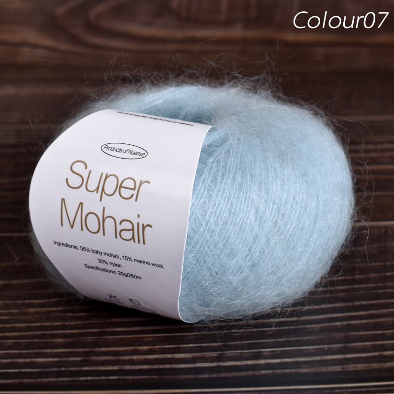 Νήμα μόχαϊρ για πλέξιμο και ύφανση | Μεταξένιο μόχαϊρ, worsted ύφανση, ομαδικό νήμα, πυκνότητα 10×10 εκ: 30–32 πλέξεις, 48–50 σειρές