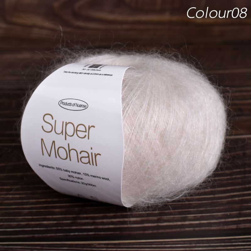 Νήμα μόχαϊρ για πλέξιμο και ύφανση | Μεταξένιο μόχαϊρ, worsted ύφανση, ομαδικό νήμα, πυκνότητα 10×10 εκ: 30–32 πλέξεις, 48–50 σειρές