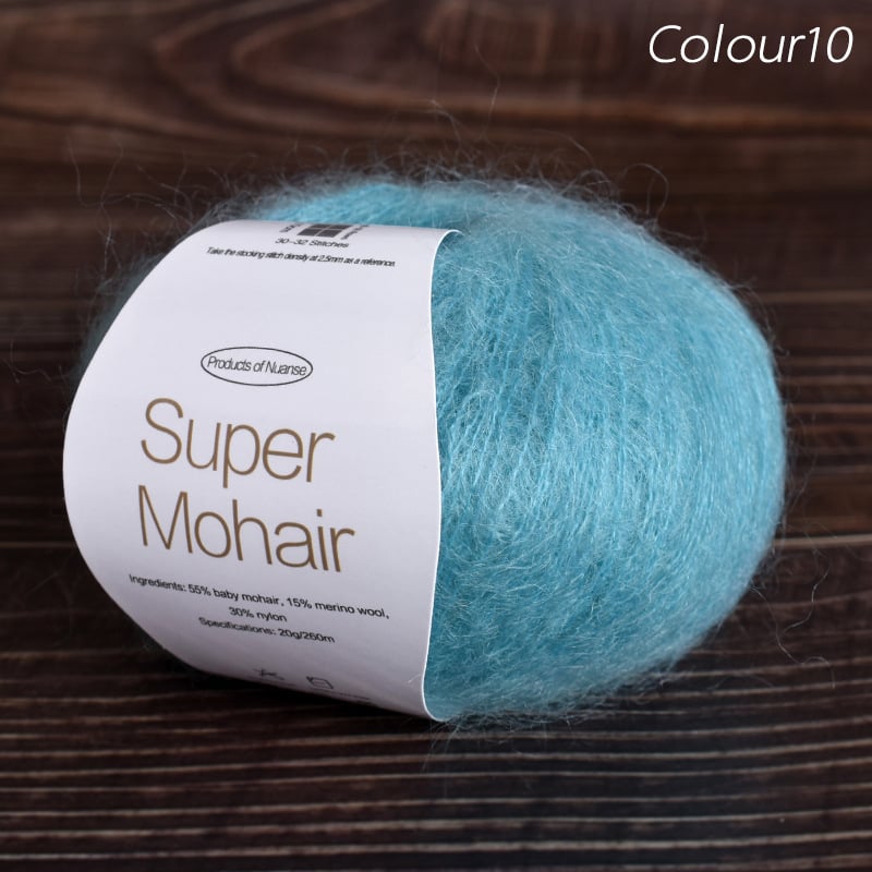 Νήμα μόχαϊρ για πλέξιμο και ύφανση | Μεταξένιο μόχαϊρ, worsted ύφανση, ομαδικό νήμα, πυκνότητα 10×10 εκ: 30–32 πλέξεις, 48–50 σειρές