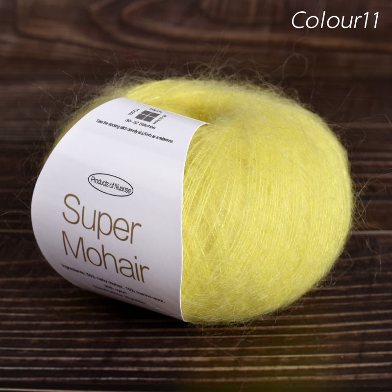 Νήμα μόχαϊρ για πλέξιμο και ύφανση | Μεταξένιο μόχαϊρ, worsted ύφανση, ομαδικό νήμα, πυκνότητα 10×10 εκ: 30–32 πλέξεις, 48–50 σειρές