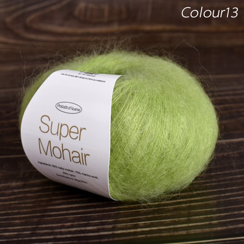 Νήμα μόχαϊρ για πλέξιμο και ύφανση | Μεταξένιο μόχαϊρ, worsted ύφανση, ομαδικό νήμα, πυκνότητα 10×10 εκ: 30–32 πλέξεις, 48–50 σειρές