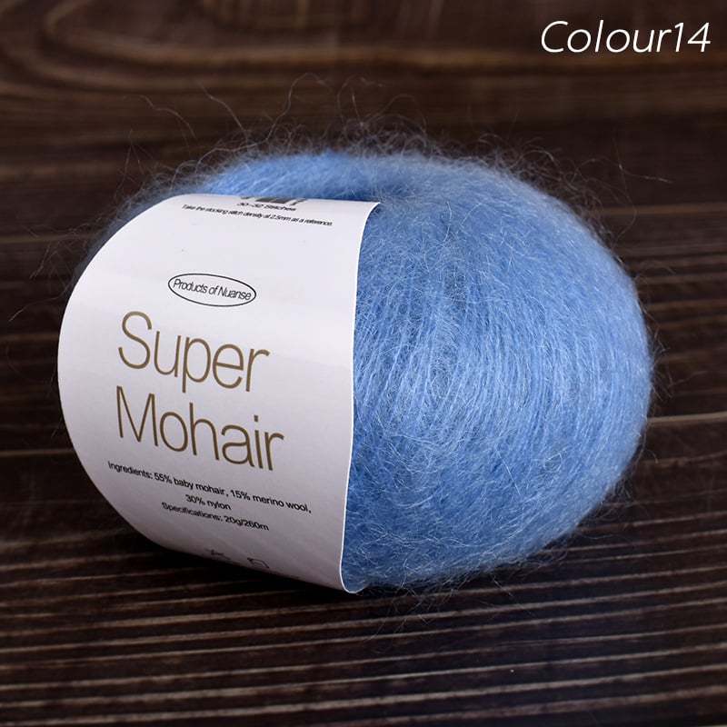 Νήμα μόχαϊρ για πλέξιμο και ύφανση | Μεταξένιο μόχαϊρ, worsted ύφανση, ομαδικό νήμα, πυκνότητα 10×10 εκ: 30–32 πλέξεις, 48–50 σειρές