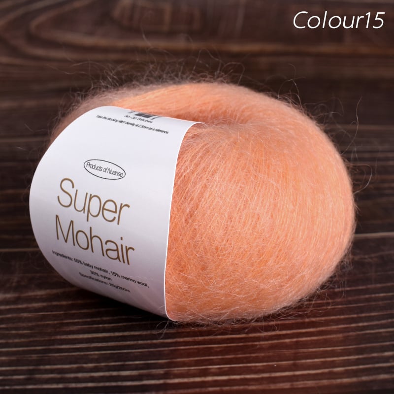 Νήμα μόχαϊρ για πλέξιμο και ύφανση | Μεταξένιο μόχαϊρ, worsted ύφανση, ομαδικό νήμα, πυκνότητα 10×10 εκ: 30–32 πλέξεις, 48–50 σειρές