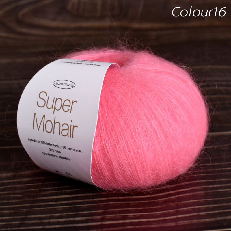 Νήμα μόχαϊρ για πλέξιμο και ύφανση | Μεταξένιο μόχαϊρ, worsted ύφανση, ομαδικό νήμα, πυκνότητα 10×10 εκ: 30–32 πλέξεις, 48–50 σειρές