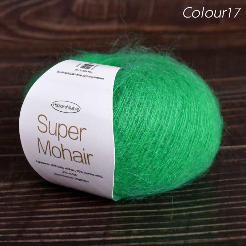 Νήμα μόχαϊρ για πλέξιμο και ύφανση | Μεταξένιο μόχαϊρ, worsted ύφανση, ομαδικό νήμα, πυκνότητα 10×10 εκ: 30–32 πλέξεις, 48–50 σειρές