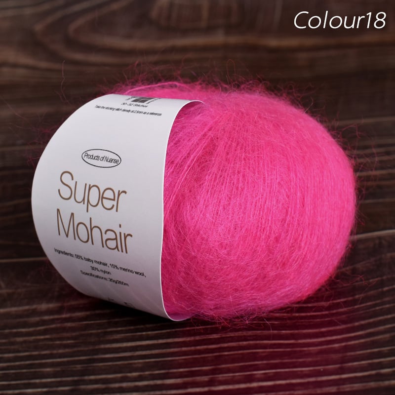 Νήμα μόχαϊρ για πλέξιμο και ύφανση | Μεταξένιο μόχαϊρ, worsted ύφανση, ομαδικό νήμα, πυκνότητα 10×10 εκ: 30–32 πλέξεις, 48–50 σειρές