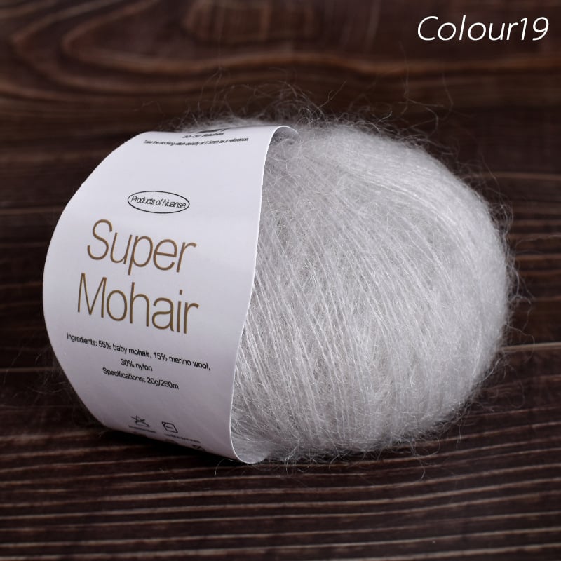 Νήμα μόχαϊρ για πλέξιμο και ύφανση | Μεταξένιο μόχαϊρ, worsted ύφανση, ομαδικό νήμα, πυκνότητα 10×10 εκ: 30–32 πλέξεις, 48–50 σειρές