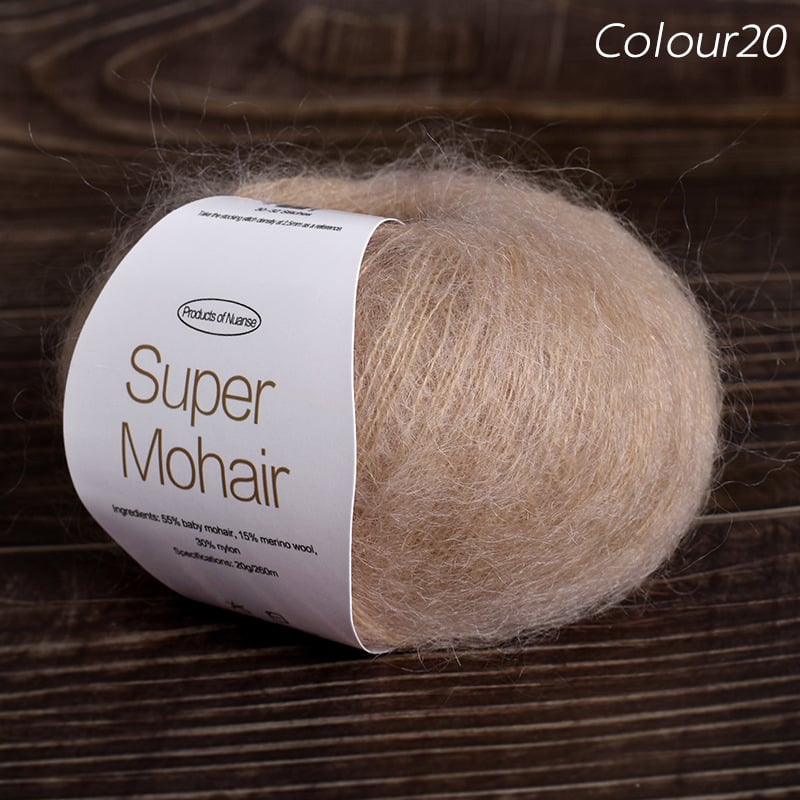 Νήμα μόχαϊρ για πλέξιμο και ύφανση | Μεταξένιο μόχαϊρ, worsted ύφανση, ομαδικό νήμα, πυκνότητα 10×10 εκ: 30–32 πλέξεις, 48–50 σειρές