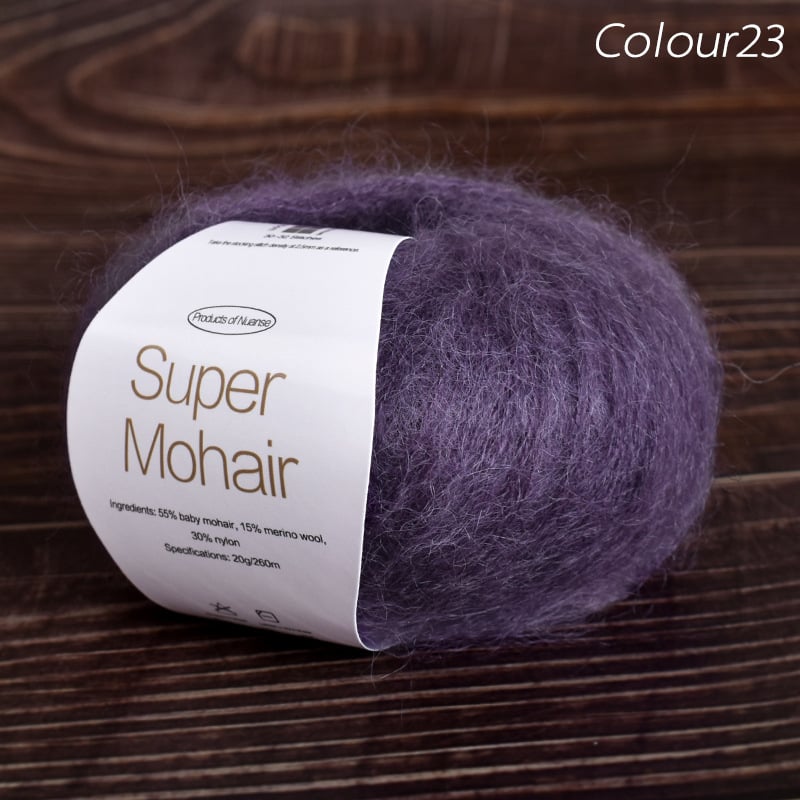 Νήμα μόχαϊρ για πλέξιμο και ύφανση | Μεταξένιο μόχαϊρ, worsted ύφανση, ομαδικό νήμα, πυκνότητα 10×10 εκ: 30–32 πλέξεις, 48–50 σειρές