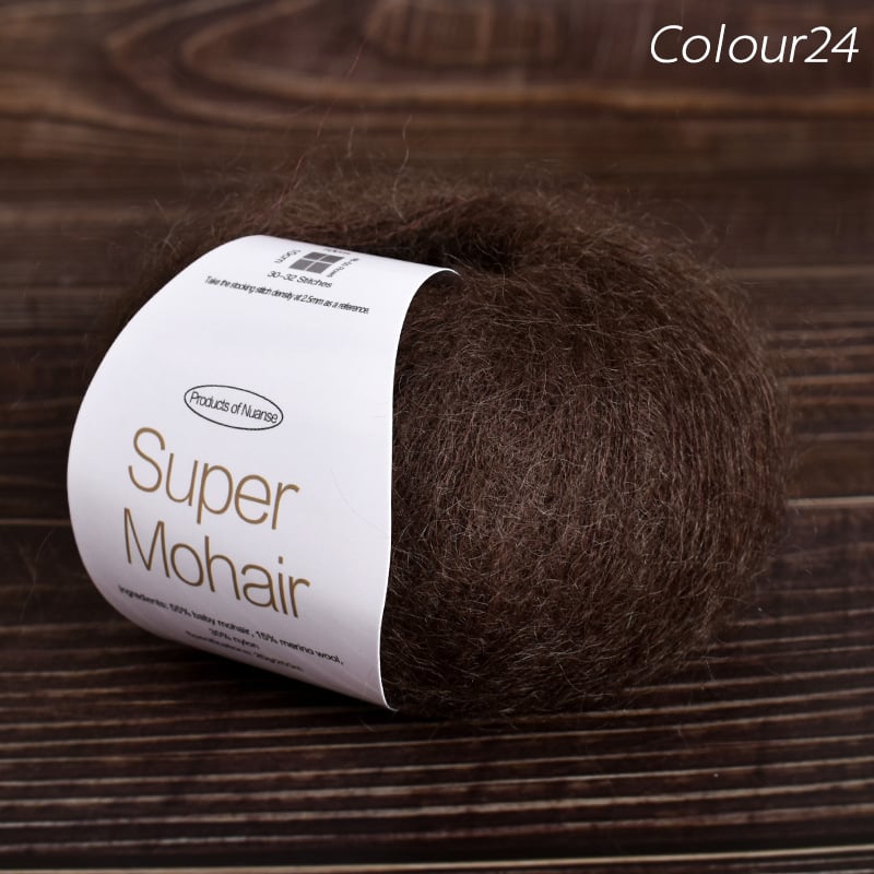 Νήμα μόχαϊρ για πλέξιμο και ύφανση | Μεταξένιο μόχαϊρ, worsted ύφανση, ομαδικό νήμα, πυκνότητα 10×10 εκ: 30–32 πλέξεις, 48–50 σειρές