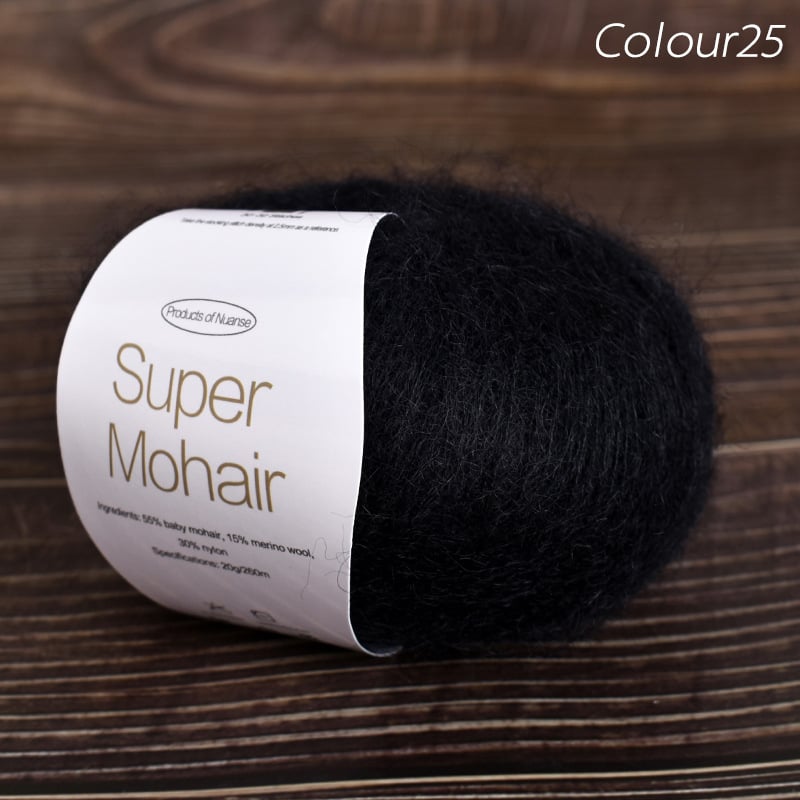 Νήμα μόχαϊρ για πλέξιμο και ύφανση | Μεταξένιο μόχαϊρ, worsted ύφανση, ομαδικό νήμα, πυκνότητα 10×10 εκ: 30–32 πλέξεις, 48–50 σειρές